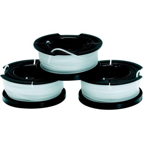 Lot de 3 Bobines de Rechange pour Coupe-Bordures, Bobine A Déroulement Automatique, 3 x 10 m de Fil en Nylon Transparent et Résistant, Fil de 1,5 mm, A6485-XJ-Ensoleillé (1/4)