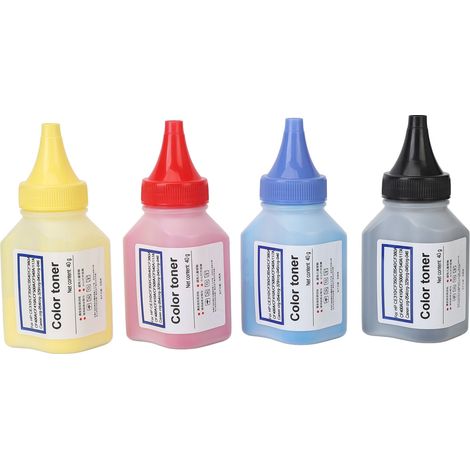 4 Cartouches Toner Poudre de Recharge pour Imprimante CF540A CF500A CF530A CRG055 CRG054 CRG045 - Lot de 4 Bouteilles (1/5)