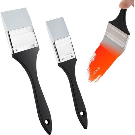 Pinceaux de peinture en silicone – Lot de 2, tête souple 3,5 cm, idéaux pour déplacer ou retirer les peintures acryliques sans traces