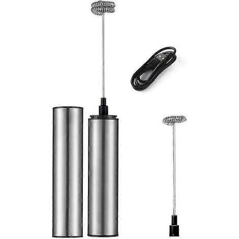 Elektrischer Milchaufschäumer aus Edelstahl mit USB-Aufladung, multifunktionales Gerät (1/5)