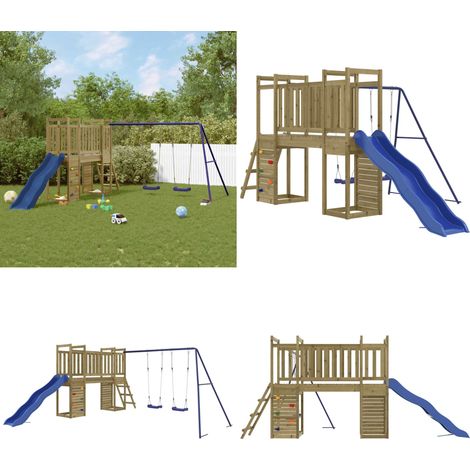 Spielturm Imprägniertes Kiefernholz - Holzspielplatz - Outdoor Spielgeräte - Gartenmöbel - Kindgerechtes Spielzeug - Spielturm - Home & Living