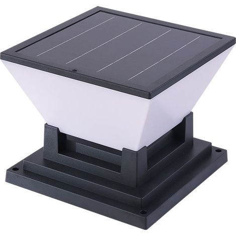Lot de 2 capuchons solaires pour poteaux - 10,6 x 10,6 x 11 cm - Étanchéité IP65 - 10 à 12 heures - 3 modes - Lampes solaires d'extérieur pour poteaux et clôtures en bois [Classe énergétique E] (1/5)