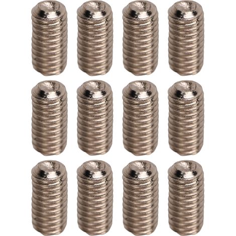Vis de chevalet de guitare 36 mm fabriquées à la machine, 12 pièces par paquet, vis de montage, accessoires de guitare, argent. (1/5)