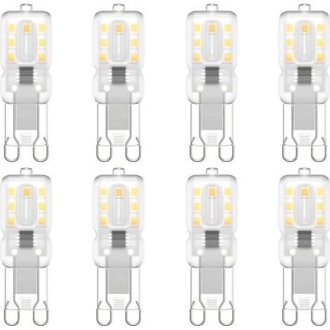 Lot de 8 ampoules LED G9. G9 LED 220 V Blanc naturel 4000 K 3 W équivalent halogène 30 W [Classe énergétique E] (1/5)