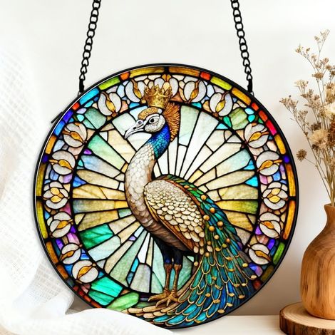 Décoration vitrail cardinal attrape-soleil 12,5 cm suspension fenêtre lumineuse cadeau maman (1/5)