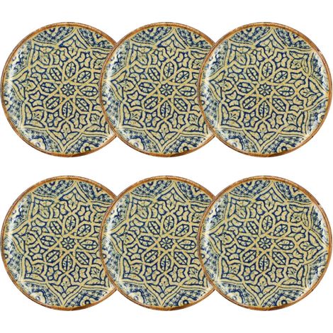 Lot de 6 assiettes plates 27cm en porcelaine, CALYPSO (1/3)
