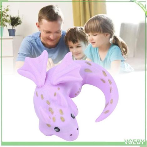 Figurine de dragon - FAFEICY - Mini sculpture - Violet - Fait main - Portable (1/5)