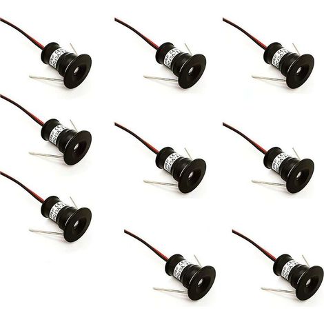 Lot de 9 mini spots LED encastrables 12V 1W – IP65 pour cuisine et escalier – Blanc chaud et froid – Angle 120° – Éclairage décoratif (1/3)