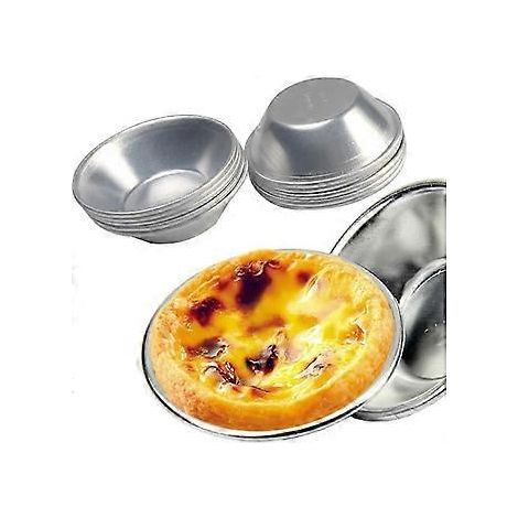 Eierkuchenform, 10 Stück, wiederverwendbare, antihaftbeschichtete Eierkuchenformen im Kuchenstil für Pasteis de Nata, runde Backformen für Puddings
