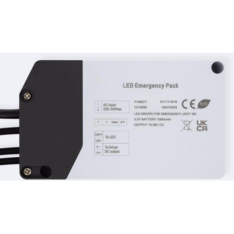 Driver con Batería para Luminarias LED de Emergencia 15-35V DC 3W 3 W