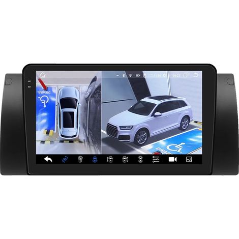 CarPlay, pantalla de 9", control por voz, compatible con BMW Serie 5 E39 E53 X5 1995-2006, QS8, incluye cámara de 360°. (1/2)