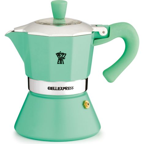 Cafetera italiana - PEZZETTI - BELLEXPRESS - Aluminio - 6 tazas - Todos los fuegos, incluida inducción - Turquesa (1/3)