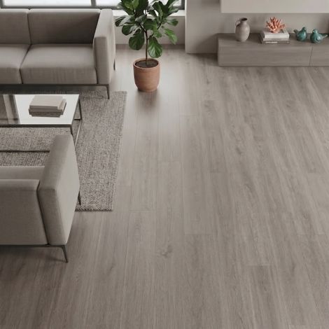Suelo vinílico SPC click 5 mm efecto madera Gris Antracita ISOVEX (2,21 m²) (1/5)