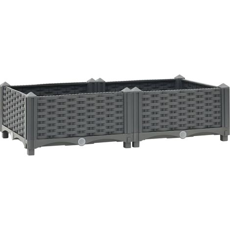 Jardinera elevada para plantas y flores jardín 80 x 40 x 23 cm polipropileno 020000942 (1/5)