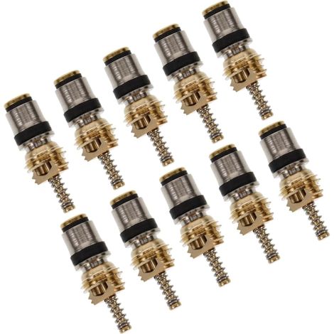 10 Pièces Valve Core Cuivre pour Climatisation Automobile Noyau Haute et Basse Pression pour Système de Chargement Compatible Véhicules Installation Facile (1/5)