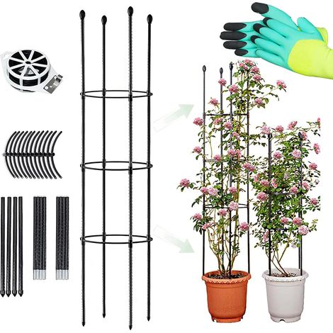 APEX Support pour plantes grimpantes, treillis à fleurs, hauteur 150 cm, support modulaire, 4 poteaux (1/4)