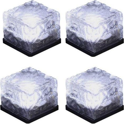 Lampes solaires - Lampes solaires en forme de glaçons pour allée de jardin, cour extérieure, blanches-AquaForge (1/5)