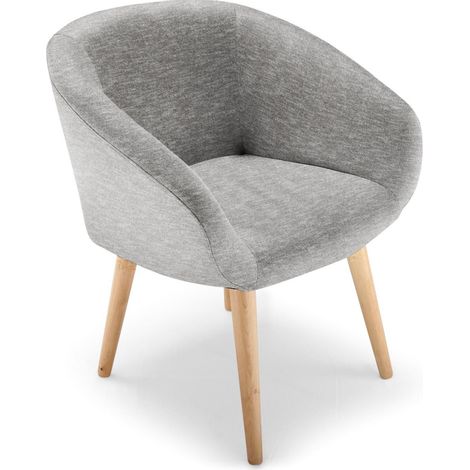 Fauteuil Scandinave en Tissu "Thad" 67cm Gris (1/4)