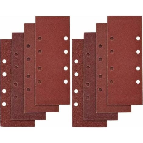 40 PCS Papier de Verre, 93 x 185mm Feuilles Abrasives pour Ponceuse Vibrante 8 Trous Assorted P40, P60, P80, P100 Grit (1/4)