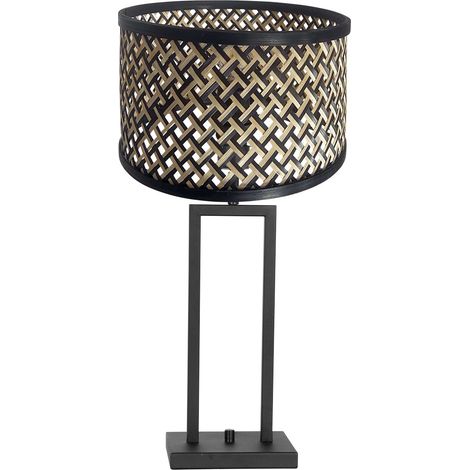 Steinhauer - lampada da tavolo - Stang - nero - bambù metallo -