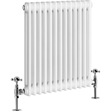 WarmeHaus 600x605mm Traditional 2 Column White Radiator