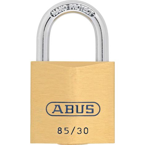 Cadenas en laiton 85/30 – Pour portes de cave, abri de jardin et bien plus encore – Résistant aux intempéries – Corps de serrure en laiton – Anse en acier trempé (1/5)