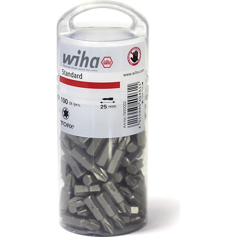 Wiha Bit Set Standard 25 mm TORX® (T30) 100-tlg. 1/4" in Großpackung (40465)