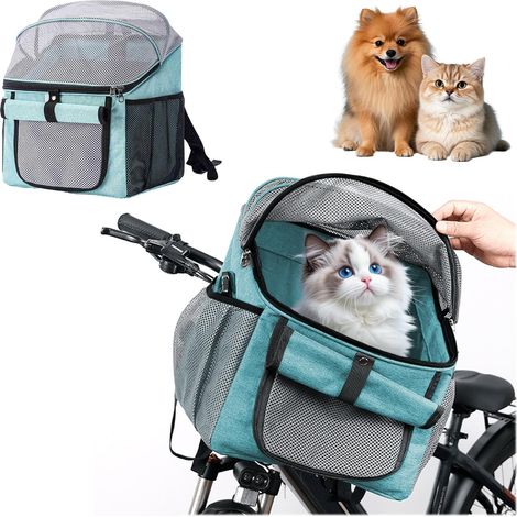 Panier pour chien vélo - Panier pour chien 3 en 1 - Vélo avant - 32 x 29 x 39 cm - Sac de vélo pliable pour animaux de compagnie - Charge maximale : 5 kg - Convient pour les magasins d'animaux (1/5)
