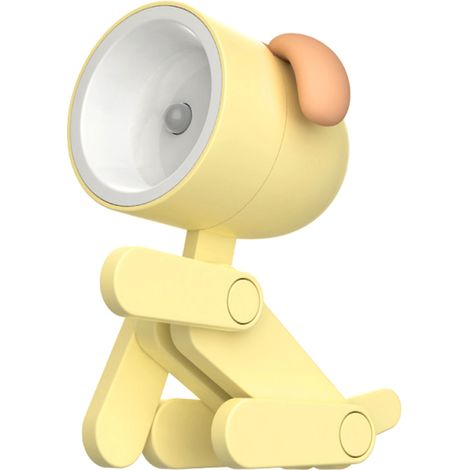 Veilleuse enfant dessin animé, mini lampe de bureau LED chien, mignonne à monter soi-même avec support téléphone ajustable, serre-livres (1/5)