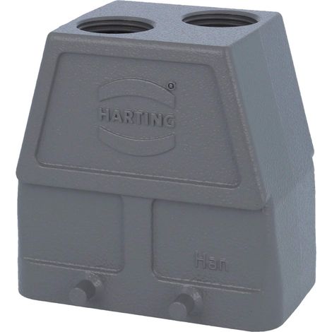 HARTING Han 10B Capot haut, 2xM20 sortie de câble droite, pour 2 étrier (sur la partie inférieure) Presse-étoupe M20 Plage de serrage 7,0 mm - 13,0 mm - 1 Stück (1/3)