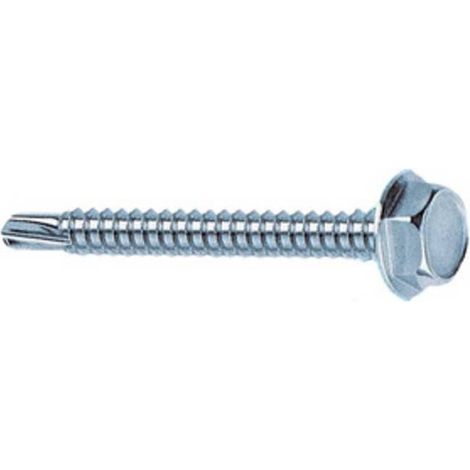 200 x VITE P/LAMIERA AUTOPERFORANTE TECC 5,5X 45MM ZN BIANCA UNI8117 DRILLEX