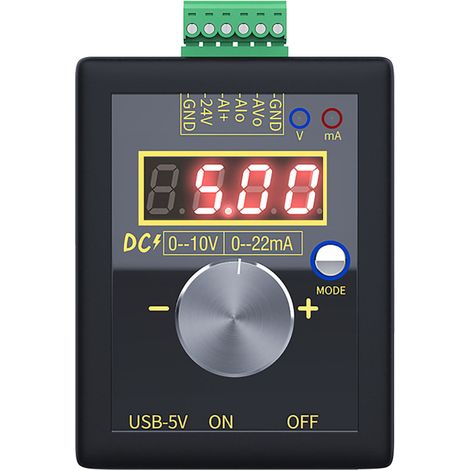 Générateur de signaux courant-tension 0-10 V 0-22 mA, simulateur analogique courant-tension réglable, 3 modes d'alimentation, stockage des données pour le réglage des valeurs, test des LED du panneau (1/5)