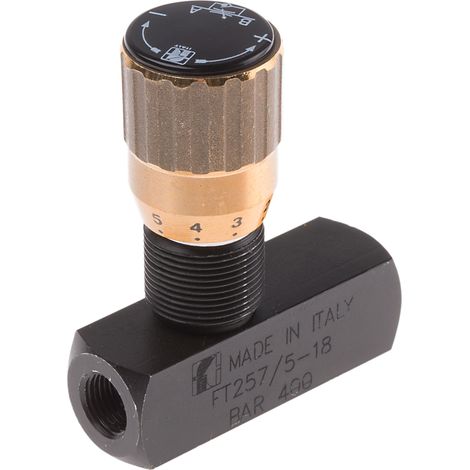 Vanne de régulation du débit hydraulique RS PRO, G 1/8 ( Prix pour 1 ) (1/2)
