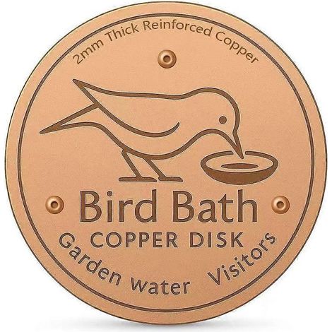 Disque en cuivre pour bain d'oiseaux : purification efficace de l'eau, réduction naturelle des algues et entretien facile du bain d'oiseaux extérieur (1/5)
