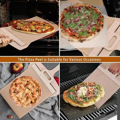 Sliding Pizza Peel Sliding Pizza Peel with Handle Non-Stick Pizza Shovel 30 cm x 58 cm This sliding pizza peel allows
