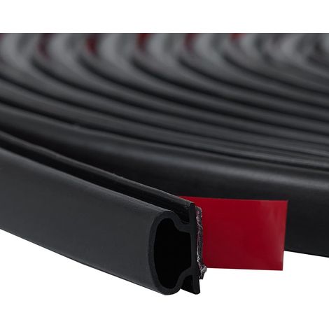 Schwarzes D-förmiges Gummidichtungsband 10x6 mm, selbstklebendes Dichtungsband für Tür- und Fensterrahmen, Geräuschdämmung (6 Meter)