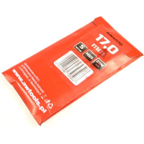 AWTOOLS TRAPANO PER METALLO BIANCO TORNITO 17,0 mm/5 pz.