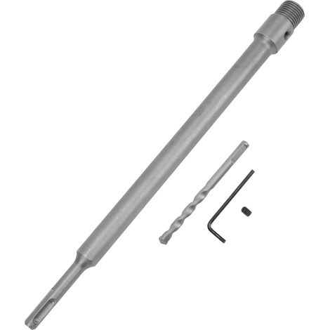 Adaptateur carotteuse coeur creux acier carbone tige liaison perforateur burin rond 330 mm argent kit 4 pcs (1/5)