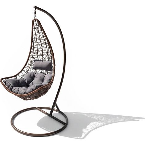 Silla Mecedora Colgante Marron. Muebles de Jardin y Terraza, 196cm, Marron (1/3)