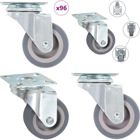 96 pcs Roulettes pivotantes 50 mm - Roulettes Pivotantes - Roulettes De Chariot - Roues Mobiles - Accessoires Meuble - Fixation Meuble - Home & Living (1/5)