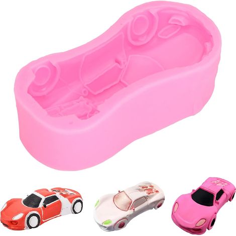Moule en silicone pour chocolat en forme de voiture pour bonbons et gâteaux à thème décoration pour anniversaire enfant et pâtisserie créative