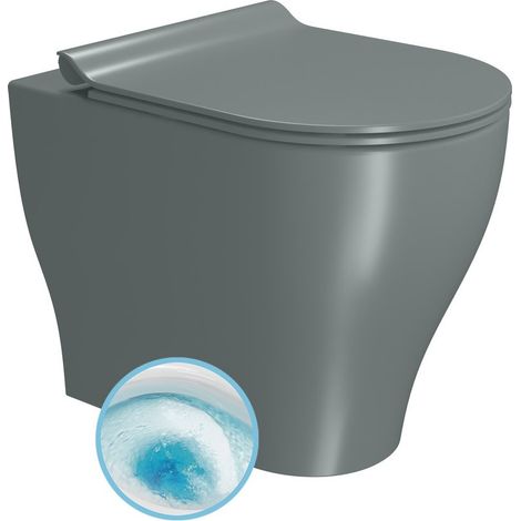 Cuvette TONO, Geniusflush, 36x55cm, siphon S/Siège P, agave double mat (1/3)