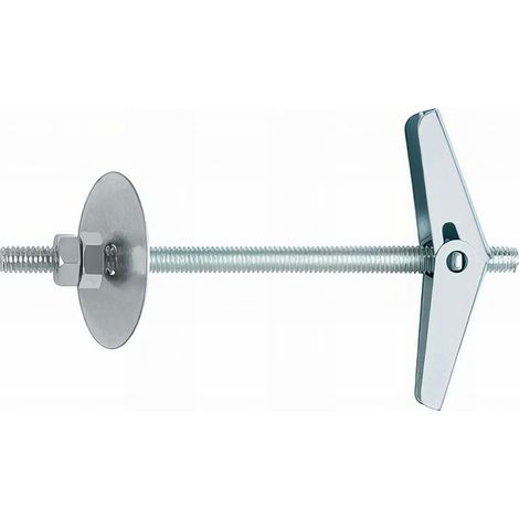Cheville à bascule zinguée M4 x Ø12 mm – Charge maximale 20 kg – Compatible plaques de plâtre et béton creux – Lot de 50 unités (1/4)