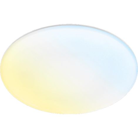 Plafonnier LED pour salle de bain avec lumière indirecte, télécommande, protection contre la poussière et les éclaboussures, cuisine, lampe pour pièces humides, 45 x 5 cm, blanc (1/4)