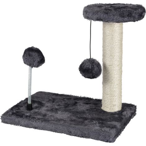 Arbre à Chat avec Jouets "1 Plateforme" 28cm Gris (1/3)