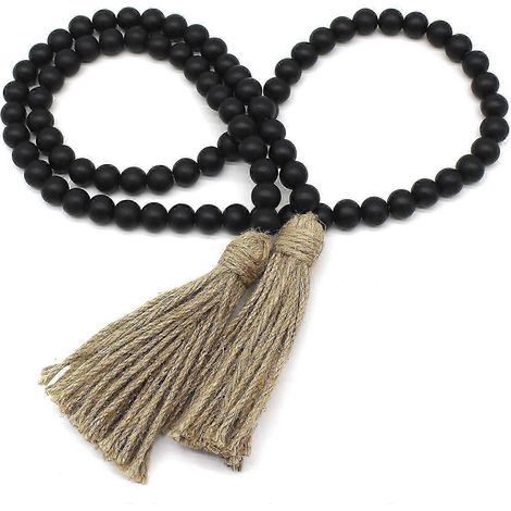 Guirlande de perles en bois avec pompons (1/5)