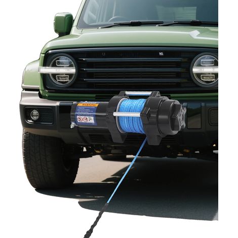Treuil Électrique, Capacité de Traction de 4500 lbs, Tension de 12V, Longueur de Corde de 15m, Matériau en Nylon, Poids de 10,45 kg (1/5)
