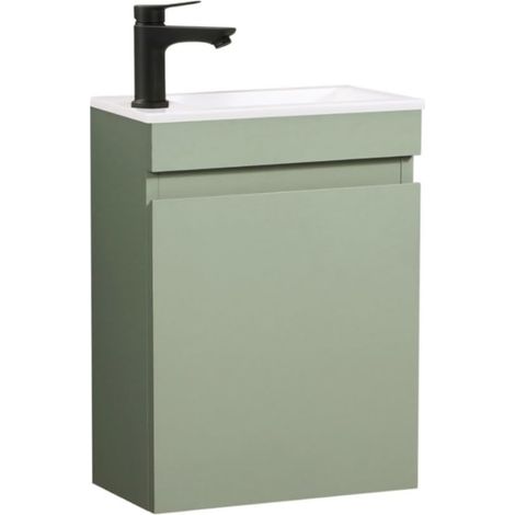 Meuble Lave-Mains 40cm Meuble Lavabo déjà monté Vert (1/5)