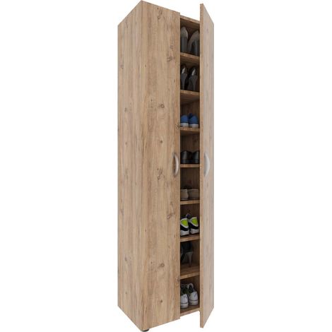 Grande armoire à chaussures en bois XXL Ulas 8 173x49x30 - VCM (1/5)