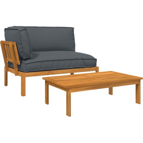 Set di divani 2 pcs Antracite Legno di Acacia Massello vidaXL (1/5)